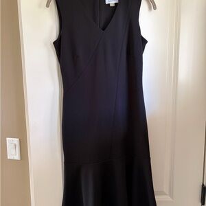 Calvin Klein Black Sleeveless V-Neck Midi Dress
